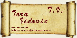 Tara Vidović vizit kartica
